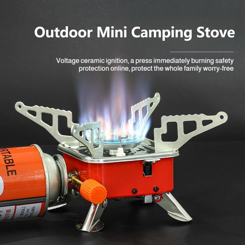 Camping Cooking Wood Stove - เตาแก๊สพกพาแบบพับได้ ทนลม กำลังไฟแรง สำหรับตั้งแคมป์ ทำอาหารกลางแจ้ง เตาสำหรับแบ็คแพ็ค
