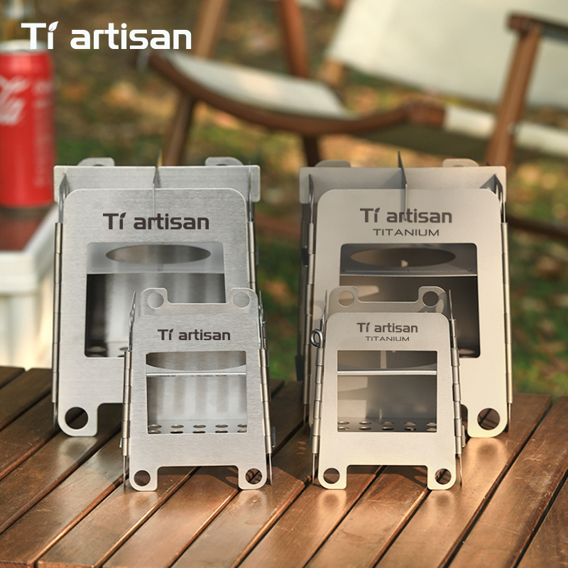 Camping Cooking Wood Stove - เตาแคมป์ปิ้งสแตนเลส Tiartisan ขนาดเล็ก พกพาสะดวก ใช้ได้หลายเชื้อเพลิง สำหรับกิจกรรมกลางแจ้ง