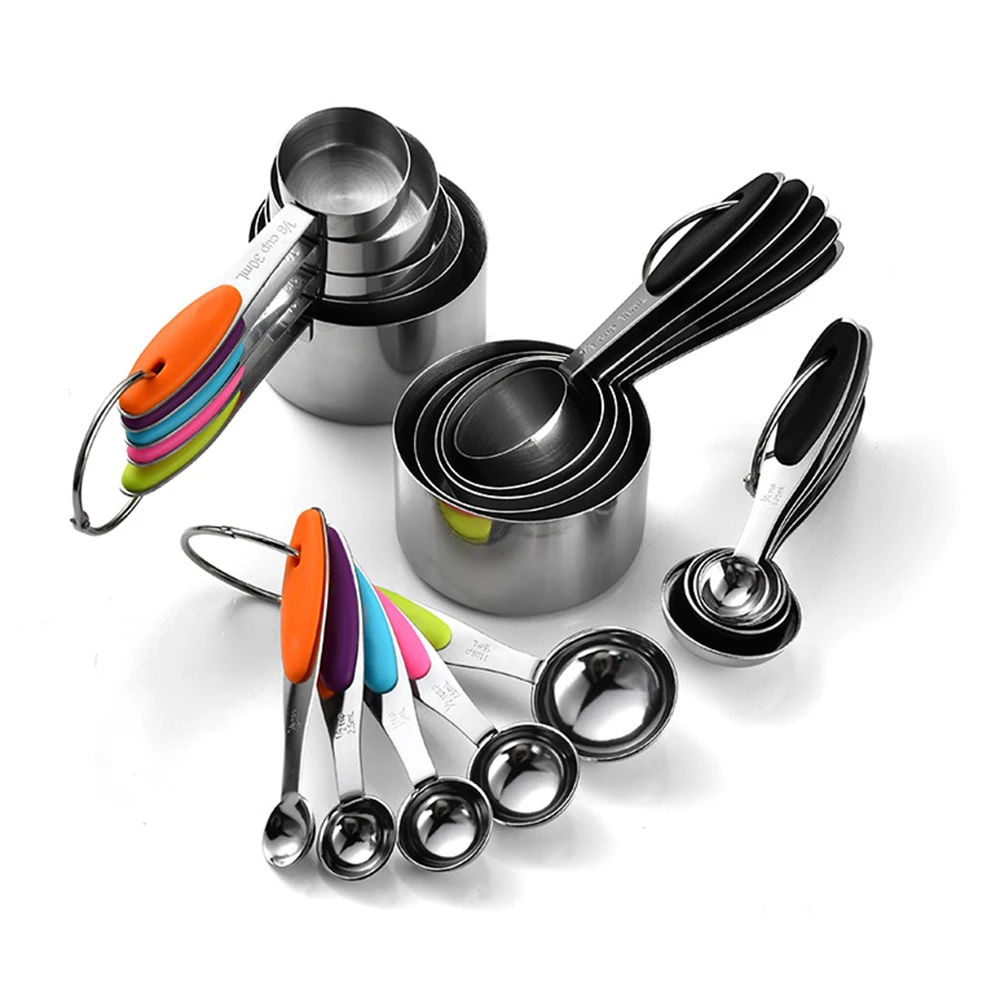 Camping Cooking Pan Set - 5/10 ชิ้นสแตนเลสวัดถ้วยและช้อนชุดอุปกรณ์ครัวสําหรับเบเกอรี่เค้กทําอาหารทําวัดเครื่องมือห้องครัว