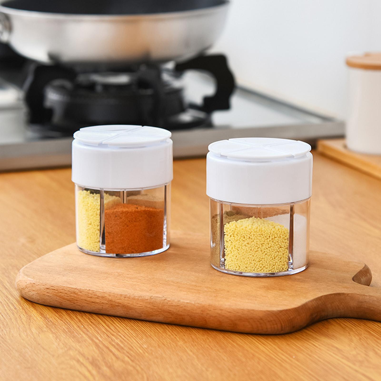 Camping Cooking Container - ภาชนะใส่เครื่องปรุงรส ภาชนะใส่เกลือแบบใส มีฝาปิด ทำความสะอาดง่าย อุปกรณ์ครัวสำหรับตั้งแคมป์ ปิกนิก