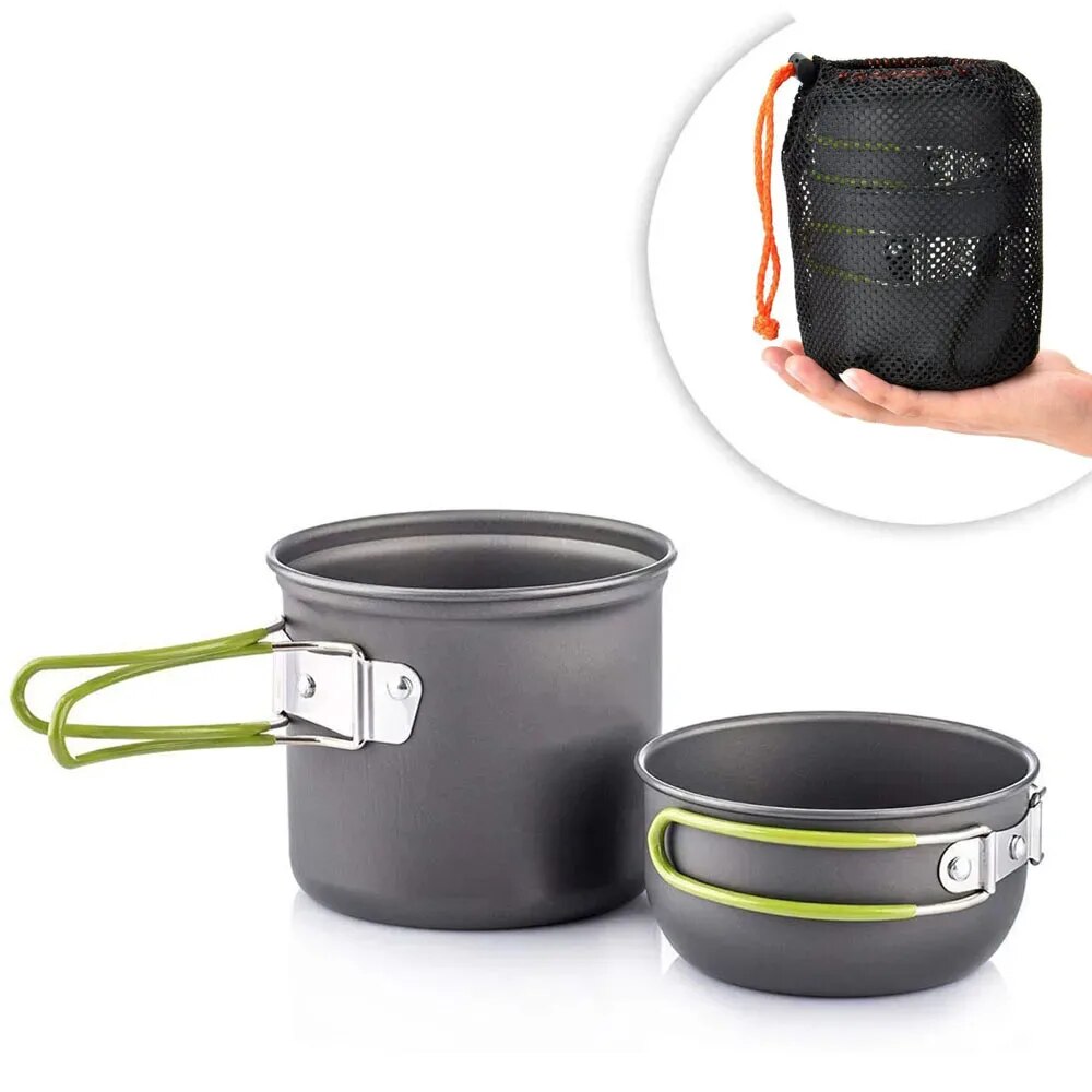 Camping Cooking Roll - เครื่องครัวตั้งแคมป์ Mess Kit Ultralight Camping ชุดหม้อทําอาหารกลางแจ้งบนโต๊ะอาหารสําหรับเดินป่าเดินป่าปิคนิคตกปลาปีนเขา