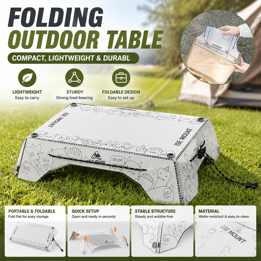 Camping Outdoor Cooking Table - โต๊ะพับได้อเนกประสงค์แบบพกพา PP น้ำหนักเบา โต๊ะปิกนิก โต๊ะเดินทาง โต๊ะรถบ้าน