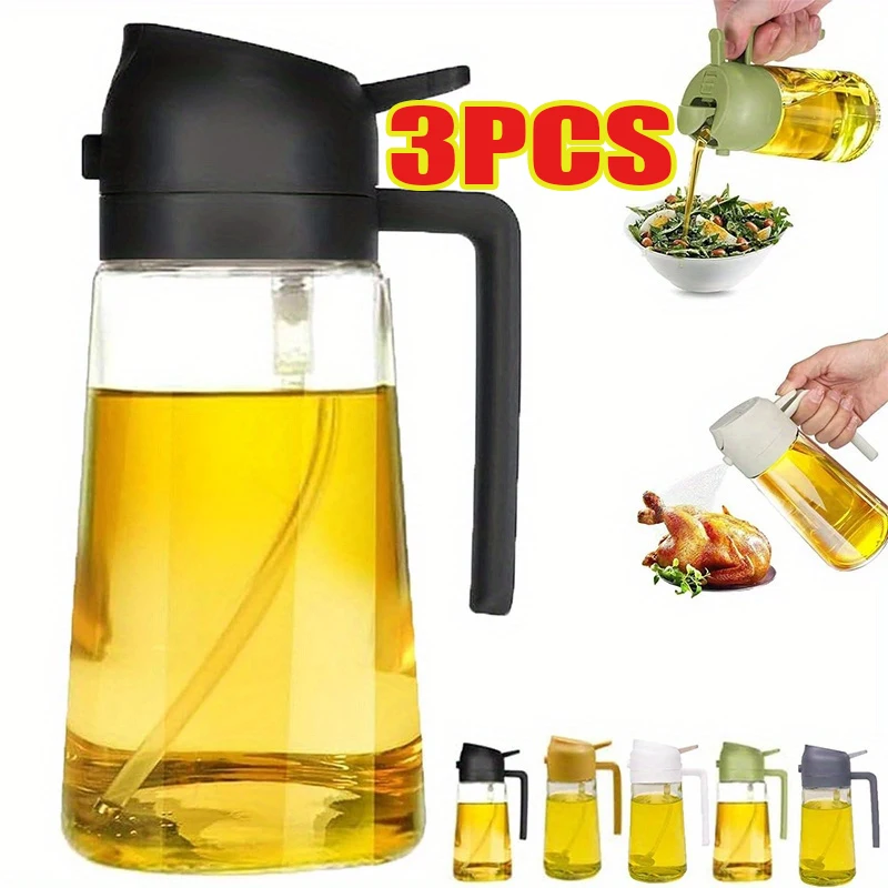Camping Cooking Kits - ขวดสเปรย์น้ำมัน 2-in-1 พลาสติกสำหรับครัวเรือน ขวดสเปรย์น้ำมันแบบพ่นฝอยละเอียด ใช้สำหรับทำอาหาร ใช้งานได้สองแบบ