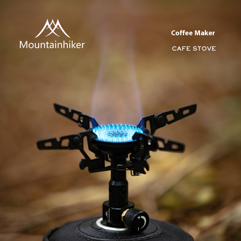 Camping Cooking Butane - เตากาแฟแบบพกพาสำหรับตั้งแคมป์ปิกนิกกลางแจ้ง เตาขนาดเล็ก เหมาะสำหรับการตั้งแคมป์ เตาขนาดเล็กน้ำหนักเบา หัวเตาขนาดเล็ก เตาบิวเทน