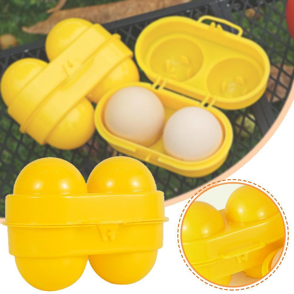 Camping Cooking Range - กล่องเก็บไข่แบบ2ช่องกล่องใส่ไข่พลาสติกแบบพกพาสำหรับใส่ไข่สำหรับปิคนิคตั้งค่ายกลางแจ้งเคสชั้นวางของในครัว202 S5G3