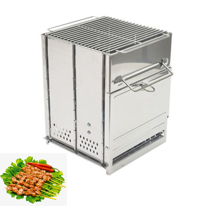 Cooking Outdoor Camping - เตาไม้สำหรับตั้งแคมป์กลางแจ้ง อุปกรณ์พกพาแบบถอดประกอบได้ เตาปิกนิก อุปกรณ์ทำอาหารข้ามพรมแดน
