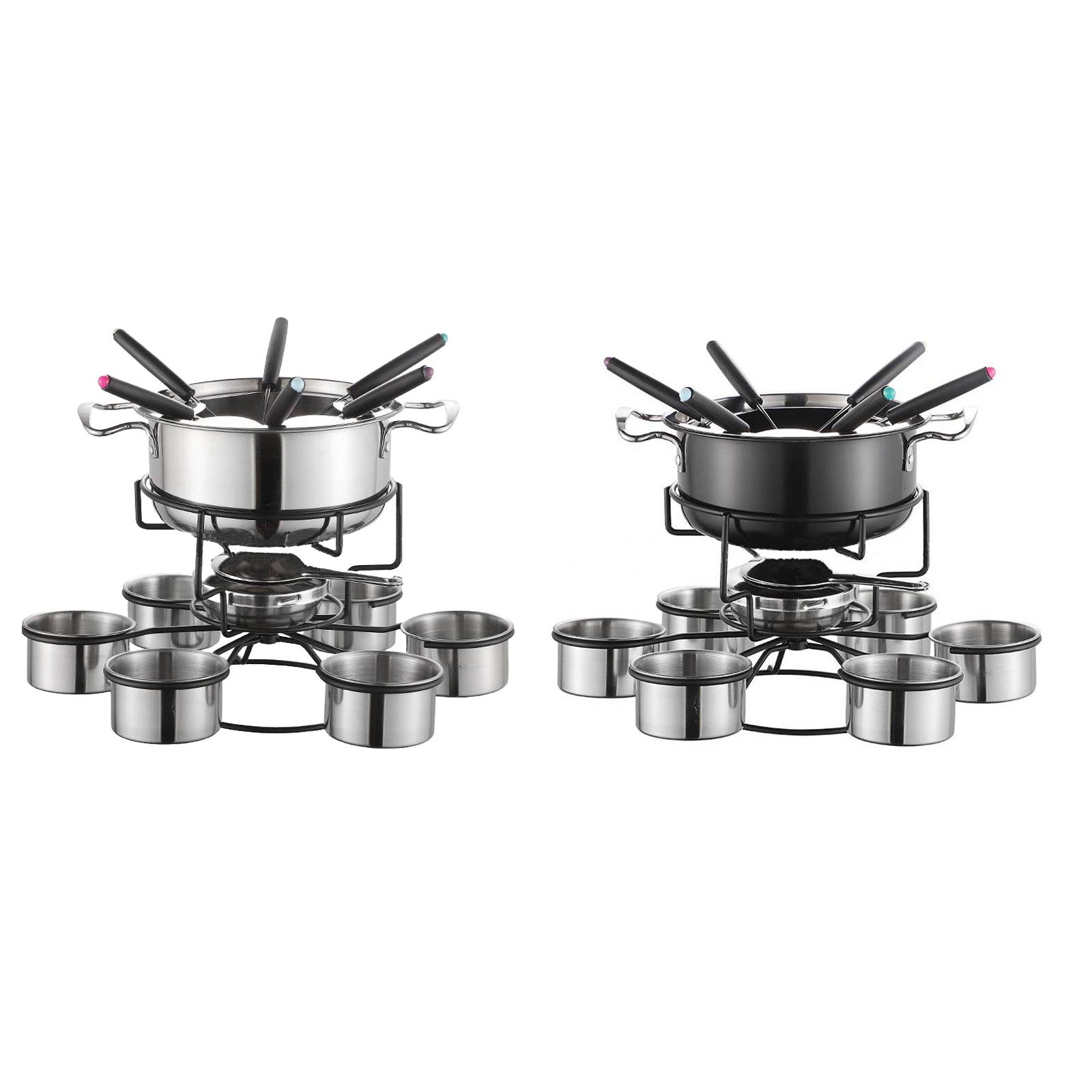 Camping Cooking Set - ชุดหม้อฟองดูพร้อมเตาปรุงอาหารแบบหนาพิเศษอเนกประสงค์ ใช้งานได้หลากหลาย เหมาะสำหรับงานแต่งงาน งานเลี้ยงวันเกิด ปิกนิก แคมป์ปิ้ง