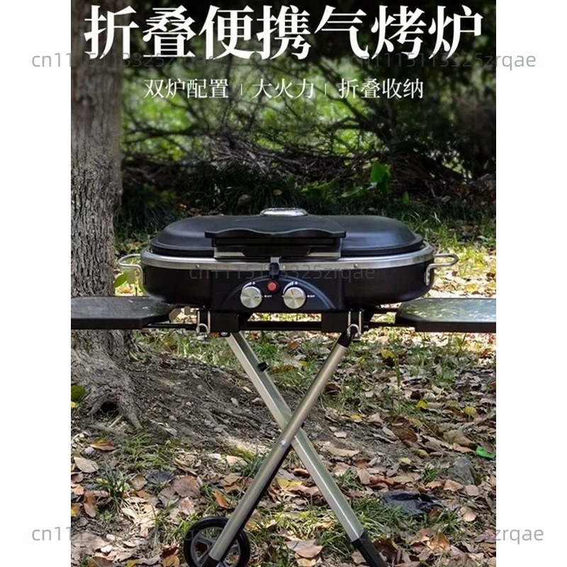 Camping Cooking Range - เตาแก๊สพกพาสำหรับตั้งแคมป์ ใช้ได้ทั้งภายนอกและภายในอาคาร กำลังไฟ 3.0 กิโลวัตต์ แบบพับได้