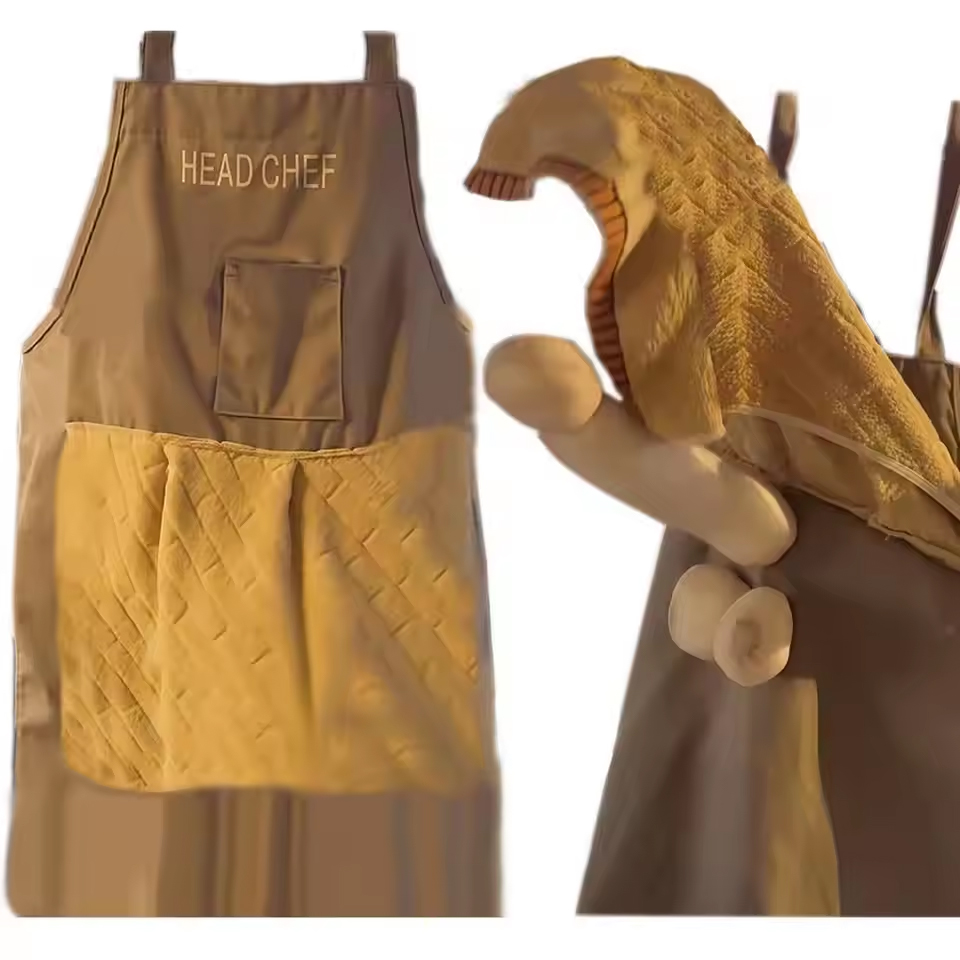 Camping Cooking Apron - ผ้ากันเปื้อนแกล้งคนแบบใหม่ ของขวัญตลกสร้างสรรค์พร้อมกระเป๋า ของขวัญแกล้งขำขันสำหรับผู้ชาย ผู้หญิง ทำอาหาร ครัว