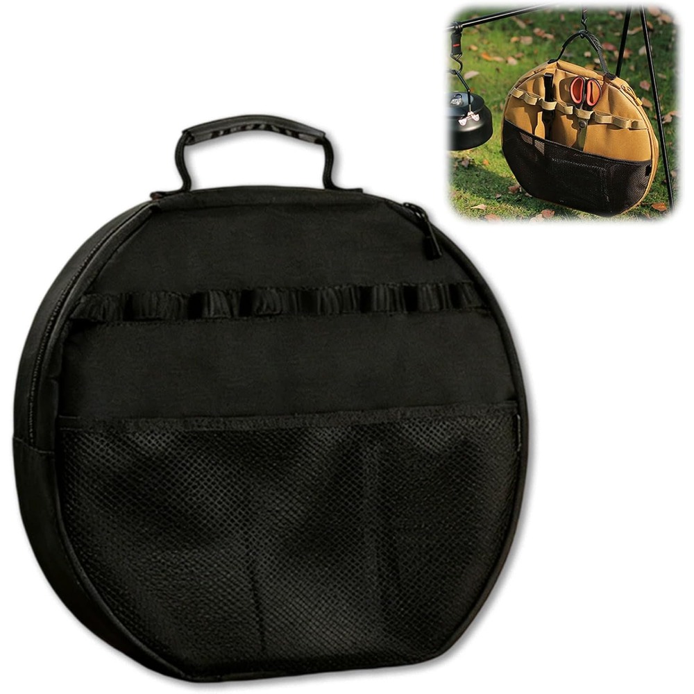 Camping Cooking Range - กระเป๋าเก็บกระทะย่าง, กระเป๋าพกพาสำหรับกระทะทอดและกระทะย่าง, ป้องกันรอยขีดข่วนสำหรับการทำอาหารกลางแจ้ง แคมป์ปิ้ง บาร์บีคิว และปิกนิก