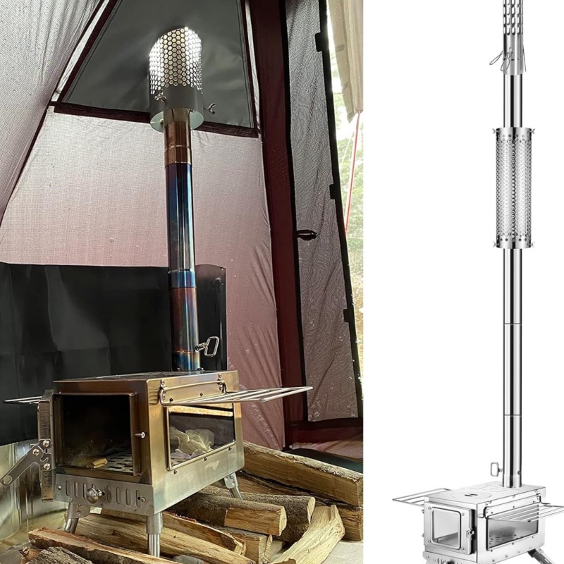 ท่อเตาแคมป์ปิ้งสแตนเลส ท่อปล่อ - Camping Cooking Wood Stove บทวิจารณ์และราคา