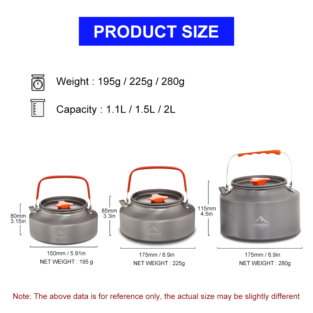 Widesea 1.1L 2L1.5L Camping กา - Camping Cooking Pan Set บทวิจารณ์และราคา