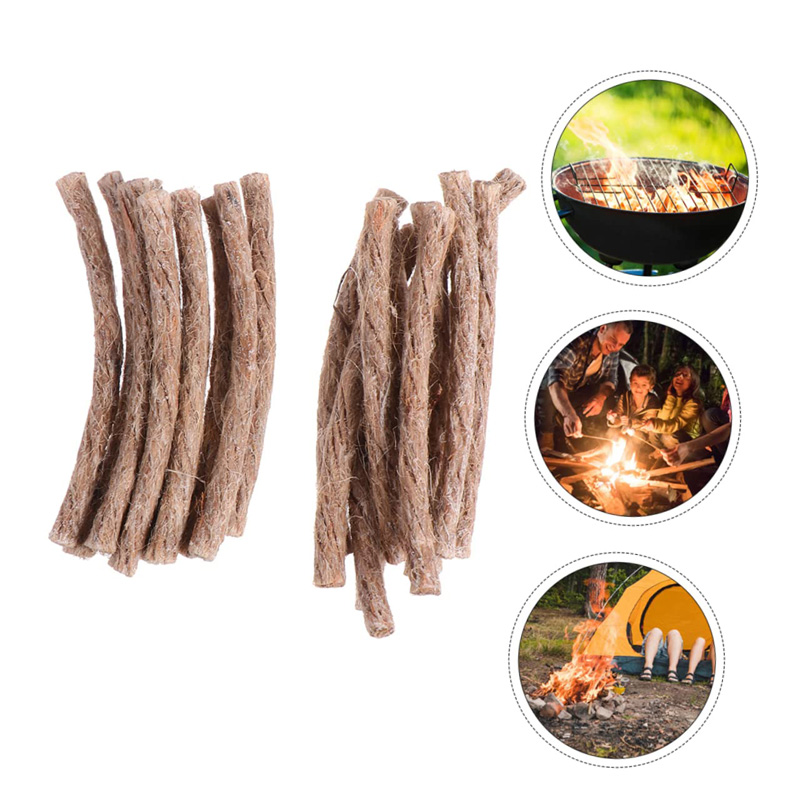 เชือกป่านจุดไฟ 12/24 ชิ้น พกพา - Camping Cooking Wood Stove บทวิจารณ์และราคา