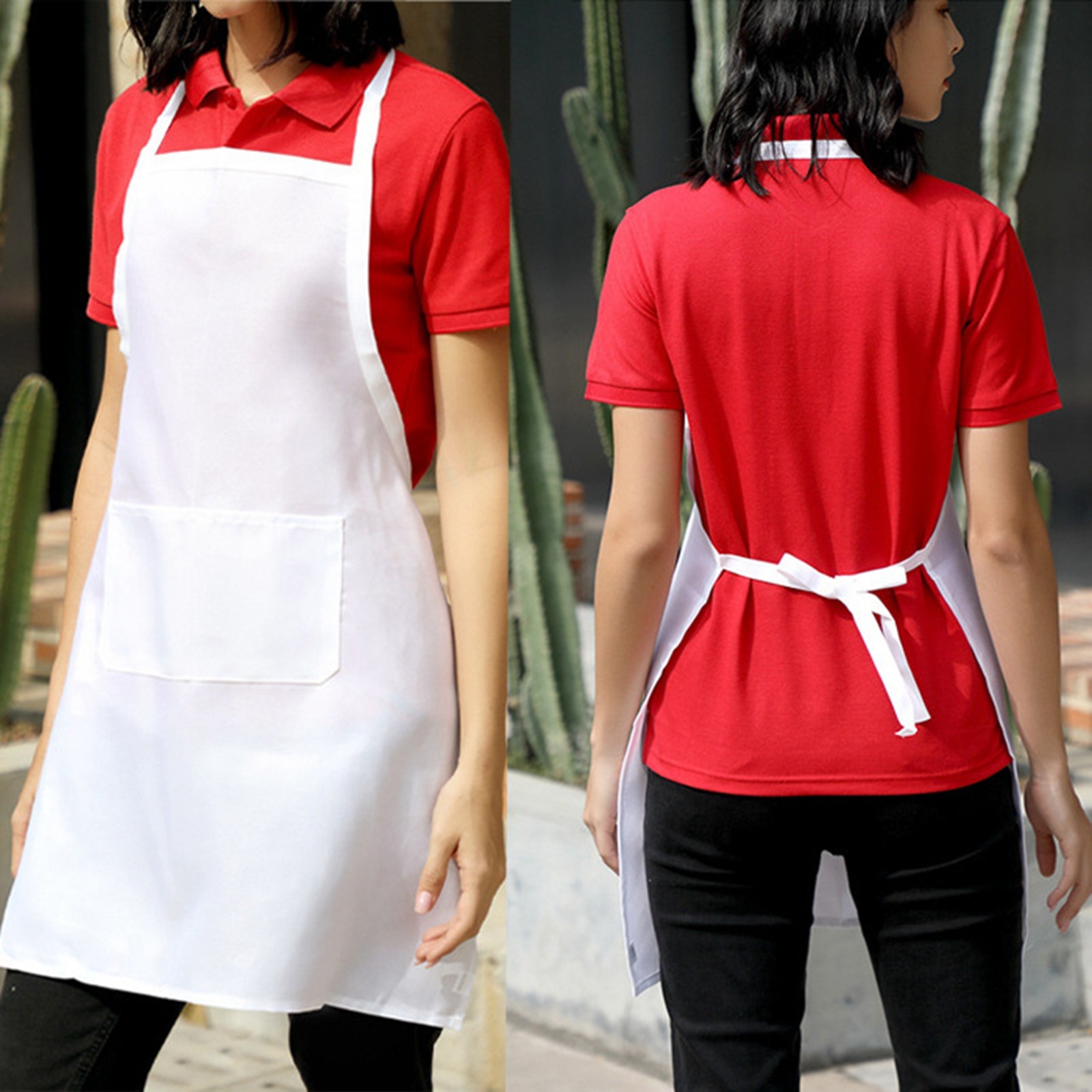 1/3pcs สีขาวผ้ากันเปื้อนครัวสํ - Camping Cooking Apron บทวิจารณ์และราคา