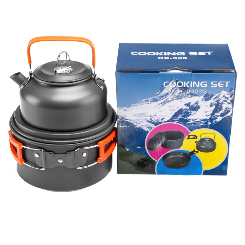 กลางแจ้งหม้อกระทะกาต้มน้ําชุดเ - Camping Cooking Kits บทวิจารณ์และราคา