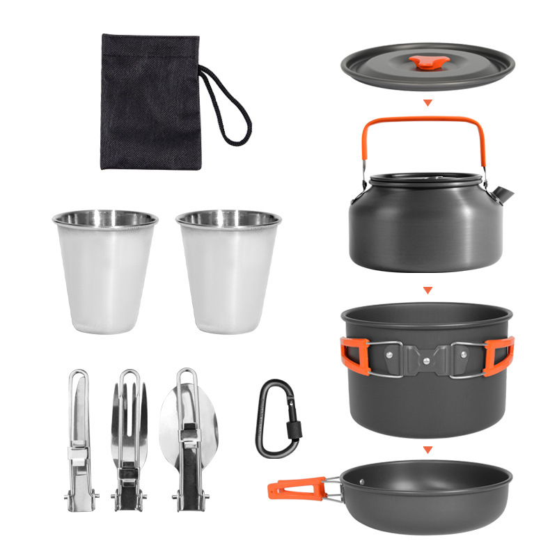 ชุดเครื่องครัวสำหรับทำอาหารกลา - Camping Cooking Set Ds 308 บทวิจารณ์และราคา