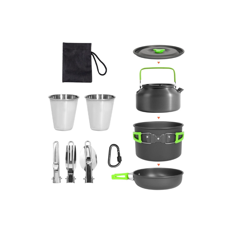 ชุดเครื่องครัวสำหรับทำอาหารกลา - Camping Cooking Set Ds 308 บทวิจารณ์และราคา