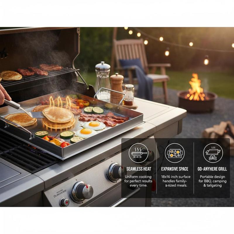 เตาปิ้งย่างแบบแบนขนาด 18x16 นิ - Camping Cooking Range บทวิจารณ์และราคา