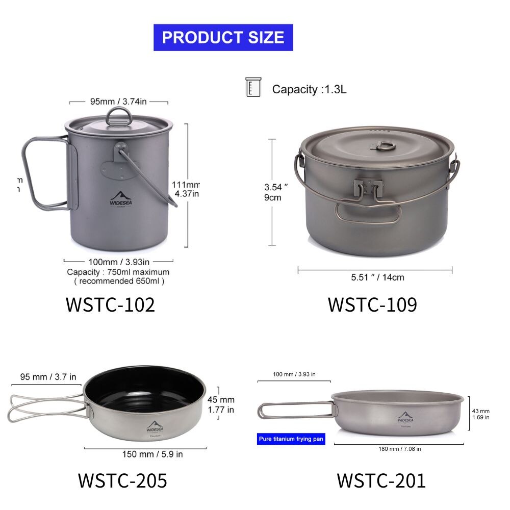 ชุดเครื่องครัวไทเทเนียมสำหรับต - Camping Cooking Kits บทวิจารณ์และราคา