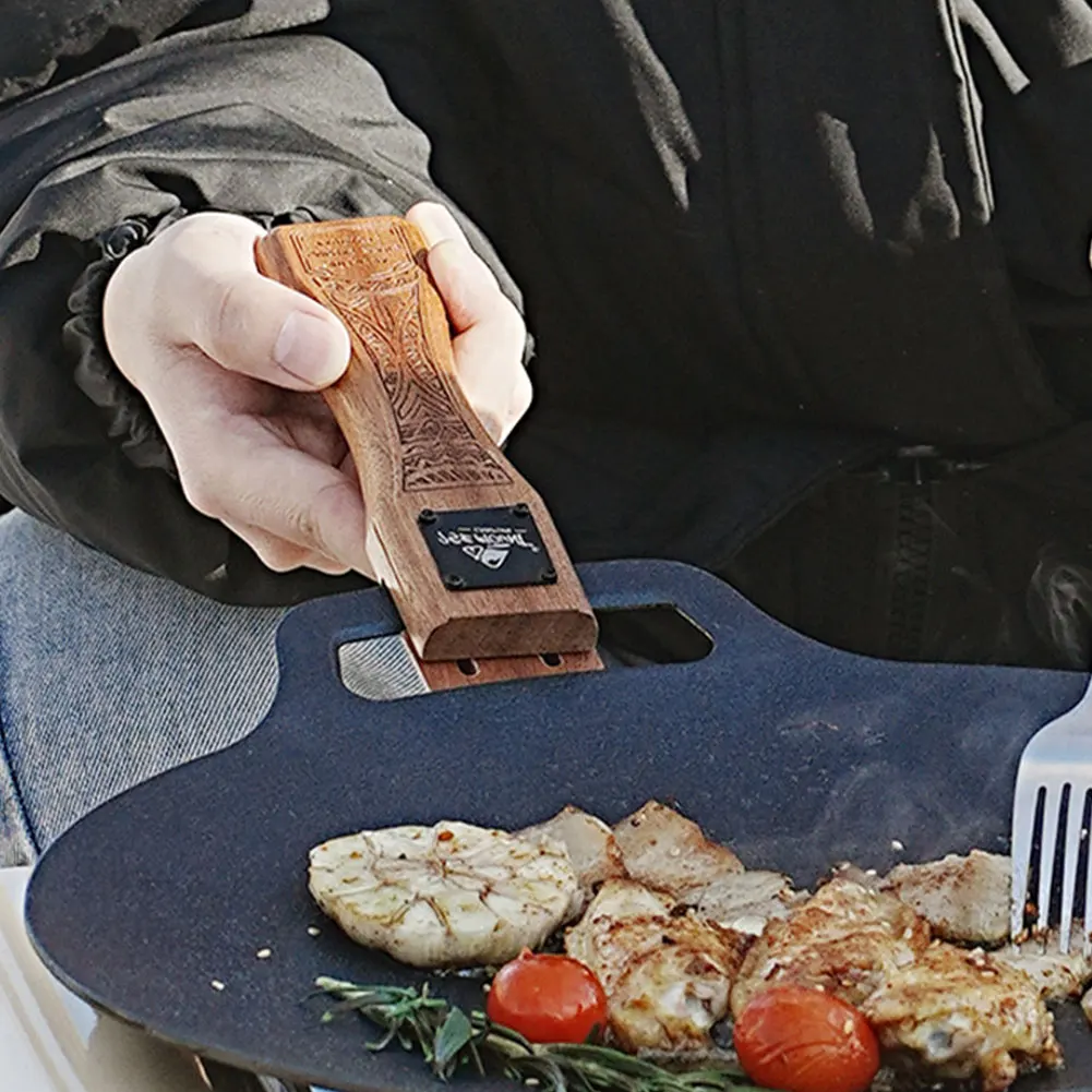 ที่จับกระทะย่างไม้ธรรมชาติสำหร - Camping Hiking Cooking บทวิจารณ์และราคา