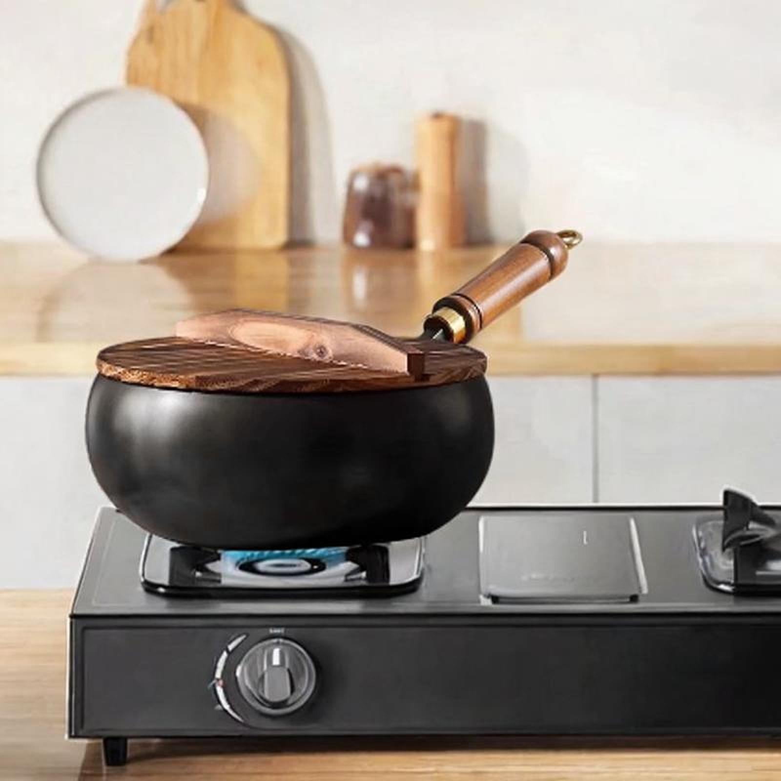 ไม่เคลือบกระทะกระทะจีนฝาไม้เดื - Camping Cooking Wok บทวิจารณ์และราคา