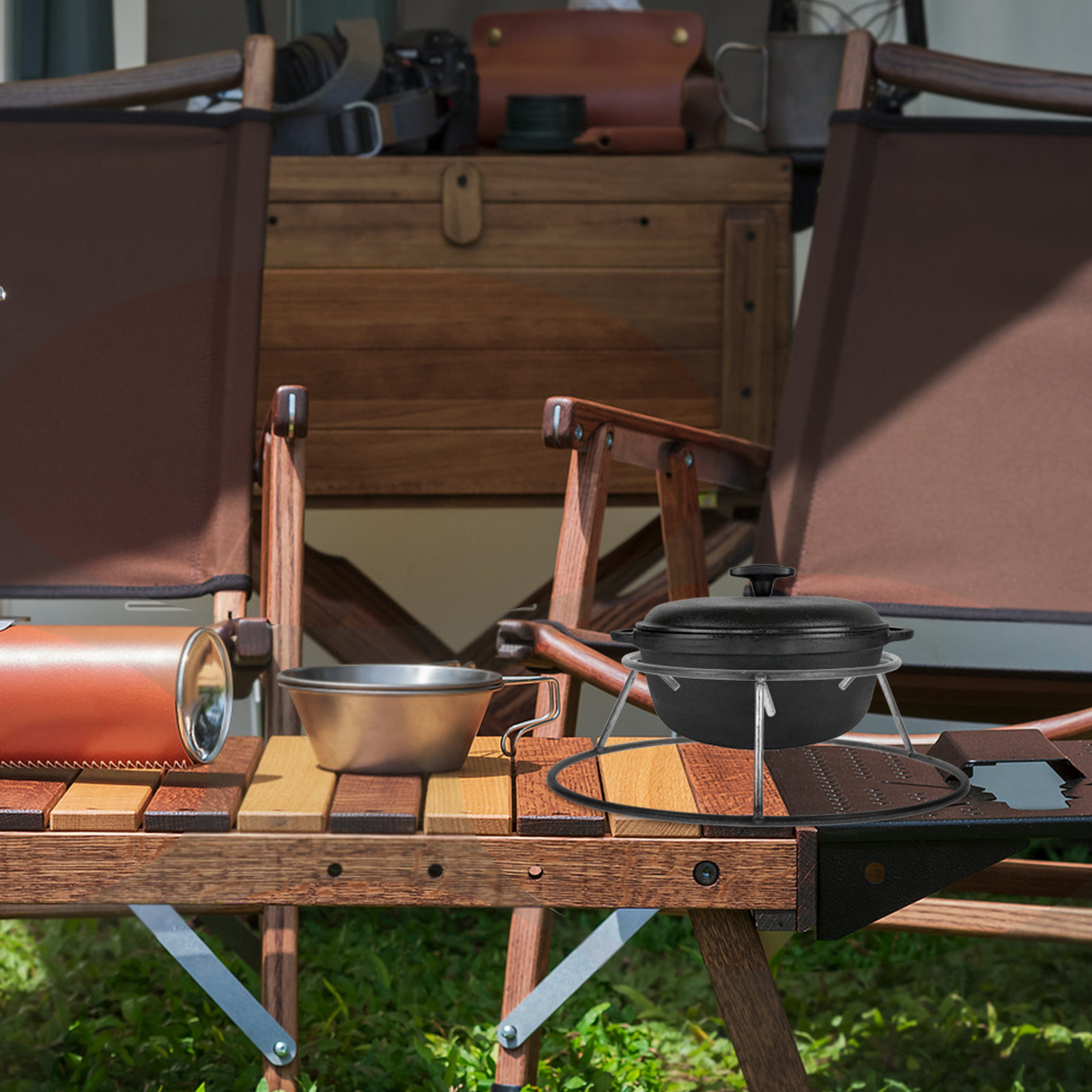 ชั้นวางฟืนสำหรับตั้งแคมป์ ที่ว - Camping Cooking Wok บทวิจารณ์และราคา