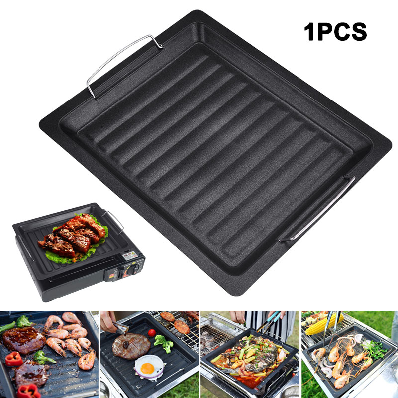 กระทะย่างทรงสี่เหลี่ยมหนาสำหรั - Camping Hiking Cooking บทวิจารณ์และราคา