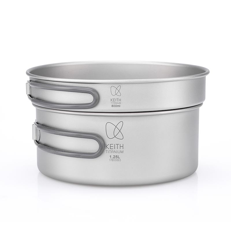ชุดเครื่องครัวไทเทเนียมบริสุทธ - Camping Cooking Pan Set บทวิจารณ์และราคา