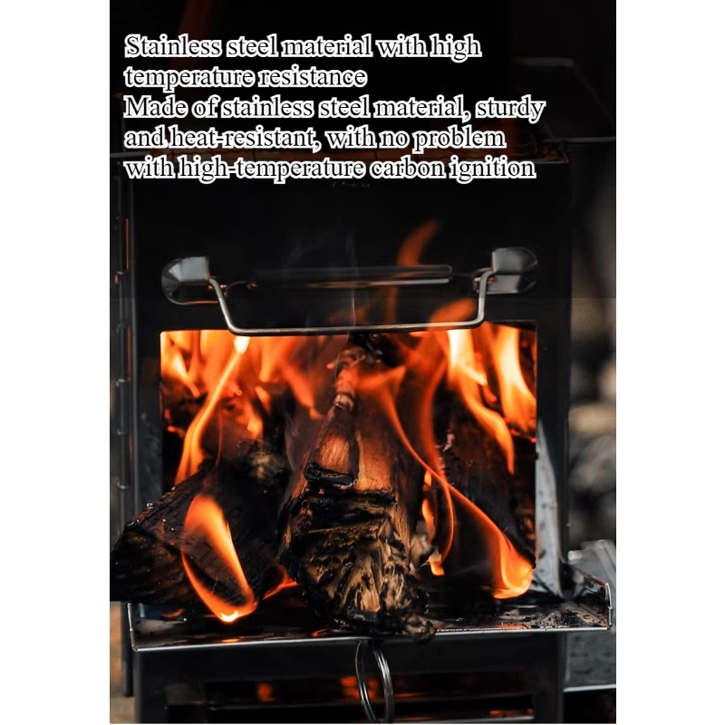 เตาบาร์บีคิวสแตนเลสแบบพับได้ น - Camping Cooking Wood Stove บทวิจารณ์และราคา