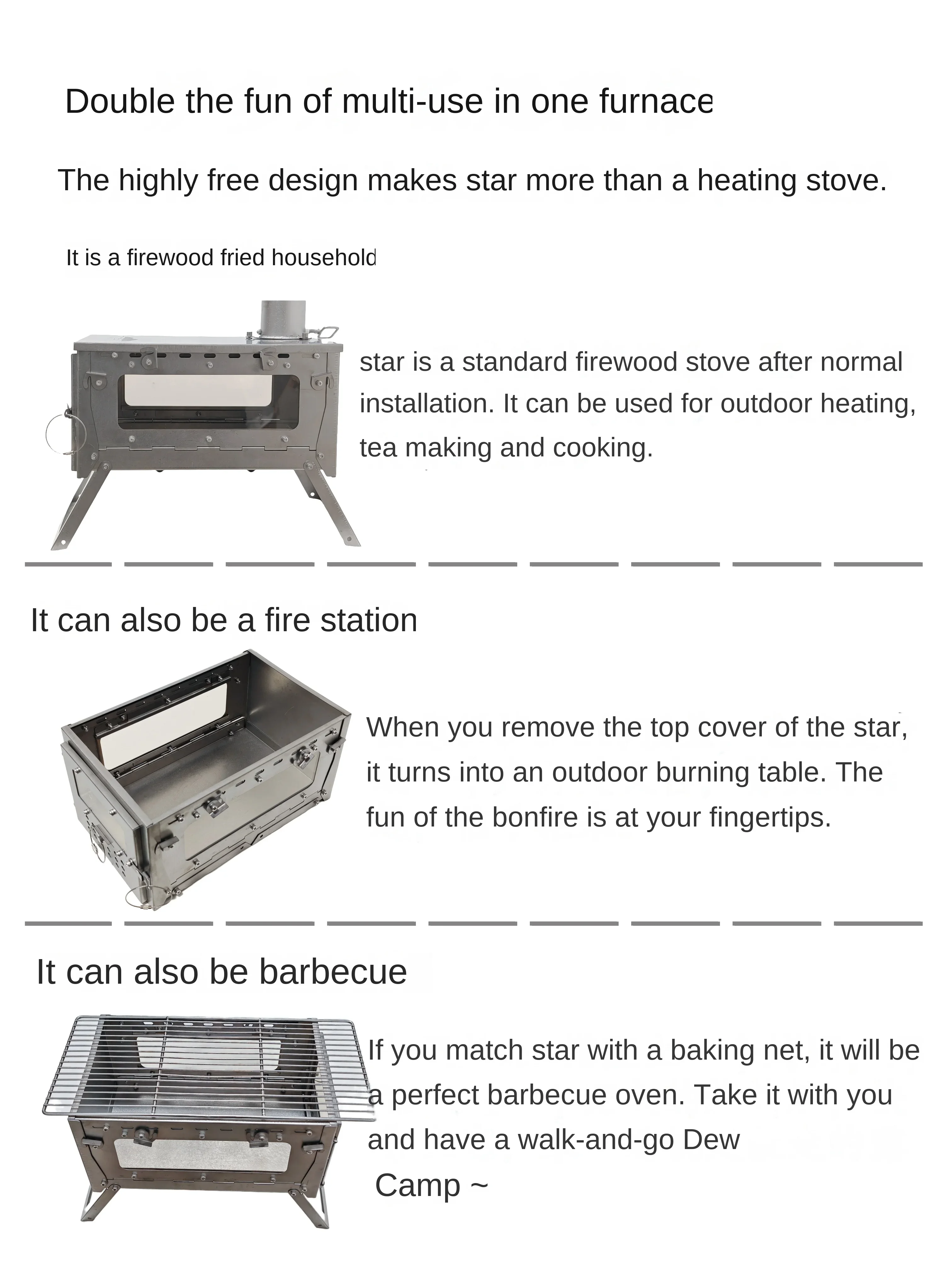 WT Star Ti ไทเทเนียมพับเตาฟืนเ - Camping Cooking Hob บทวิจารณ์และราคา