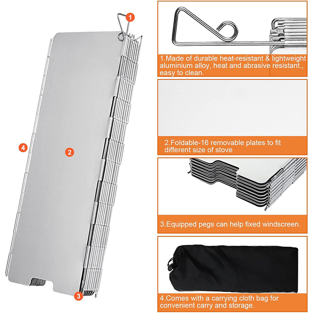 เต็นท์กันลมสำหรับเตาแก๊สพับได้ - Camping Cooking Windscreen บทวิจารณ์และราคา