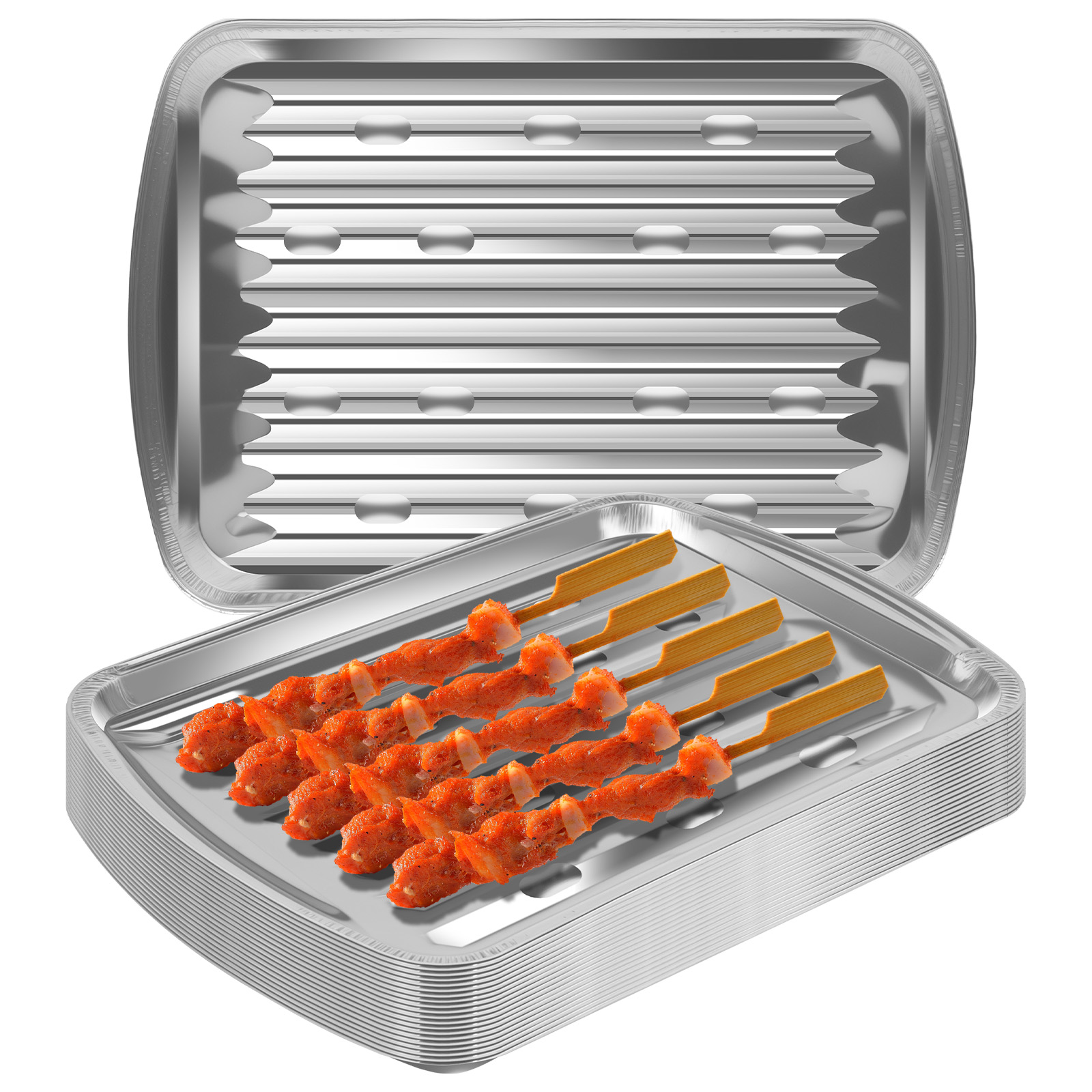 ถาดฟอยล์อลูมิเนียม ถาดอบแบบไม่ - Cooking Outdoor Camping บทวิจารณ์และราคา