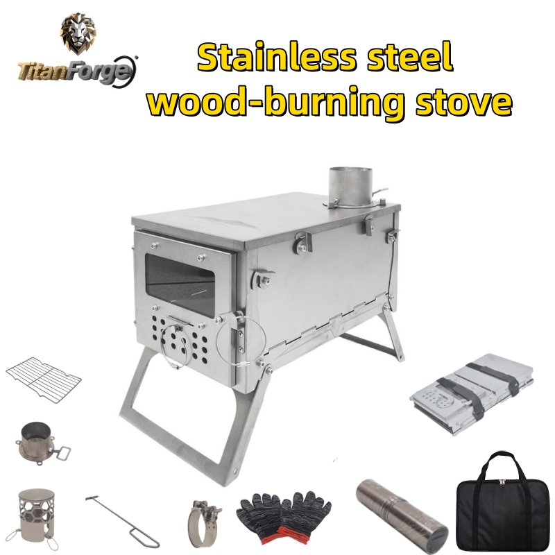 เตาไม้พับได้ สแตนเลส พกพาสะดวก - Camping Cooking Wood Stove บทวิจารณ์และราคา