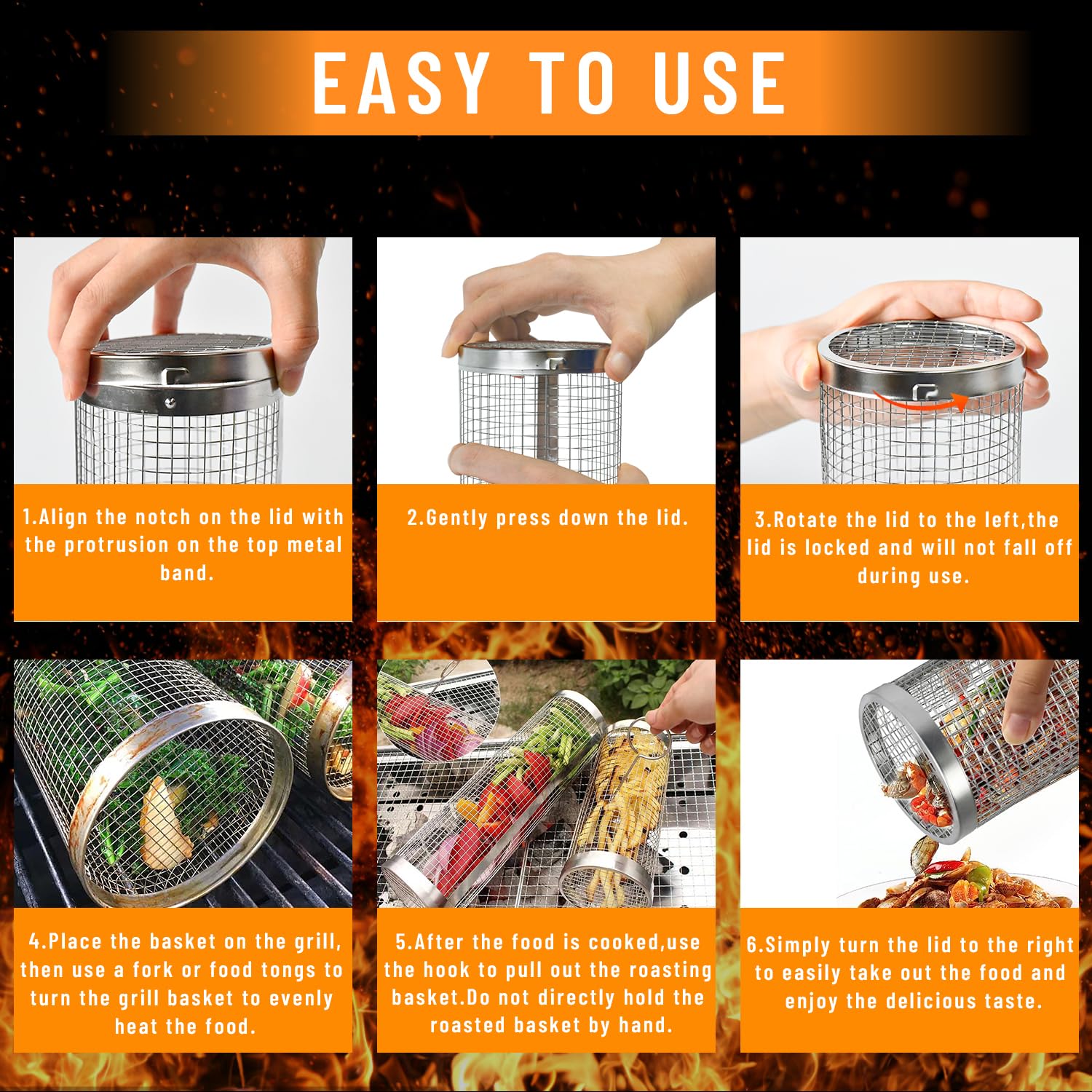 2 ชิ้น Rolling ย่างตะกร้าสําหร - Camping Cooking Roll บทวิจารณ์และราคา
