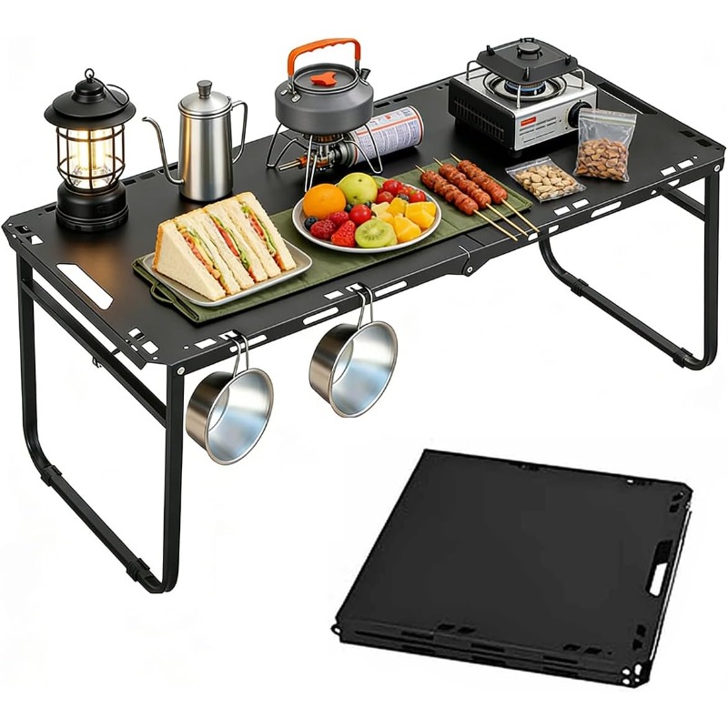 โต๊ะแคมป์ปิ้งแบบพับได้ ปรับระด - Camping Outdoor Cooking Table บทวิจารณ์และราคา