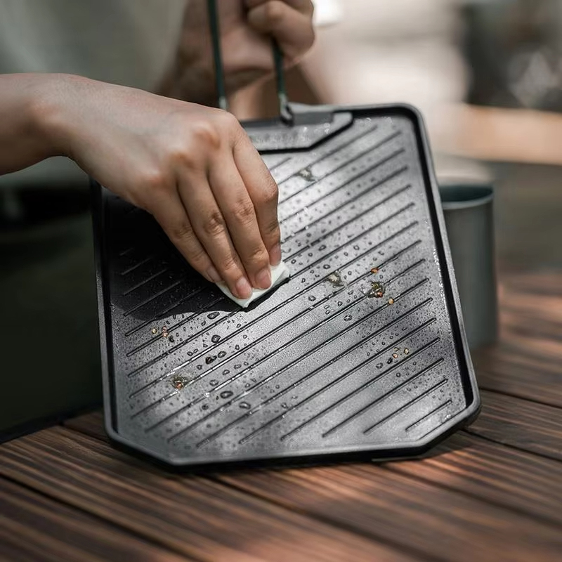 กระทะย่างสี่เหลี่ยมสแตนเลส ทนท - Camping Cooking Range บทวิจารณ์และราคา
