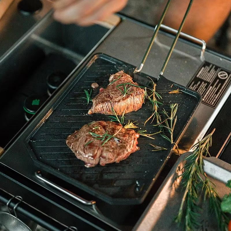 กระทะย่างสี่เหลี่ยมสแตนเลส ทนท - Camping Cooking Range บทวิจารณ์และราคา