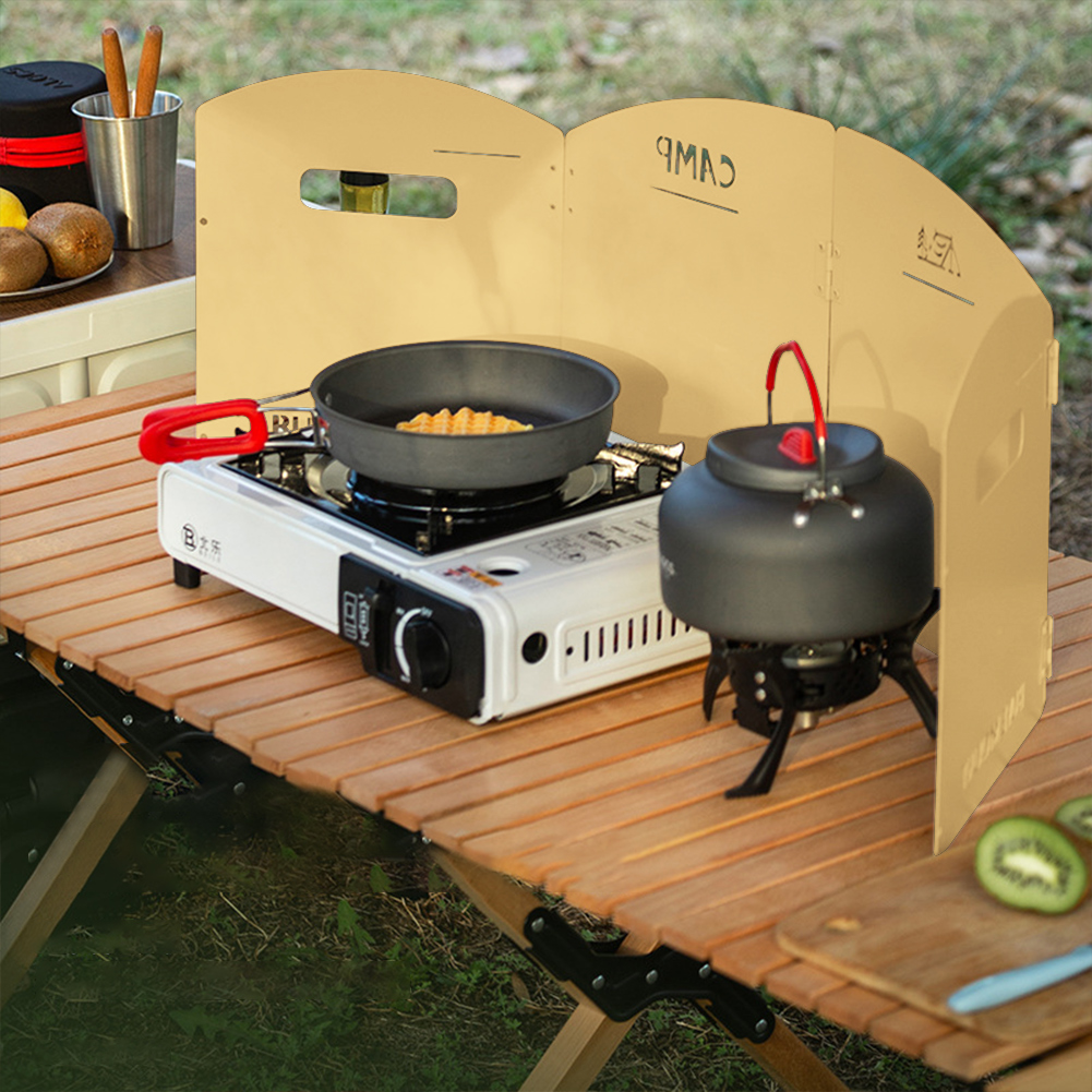 เตาแก๊สตั้งแคมป์แบบพับได้กระจก - Camping Cooking Windscreen บทวิจารณ์และราคา