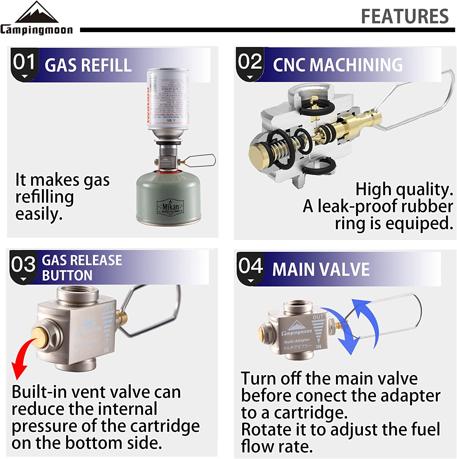 อะแดปเตอร์เตาแก๊ส ประหยัดแก๊สพ - Camping Cooking Butane บทวิจารณ์และราคา