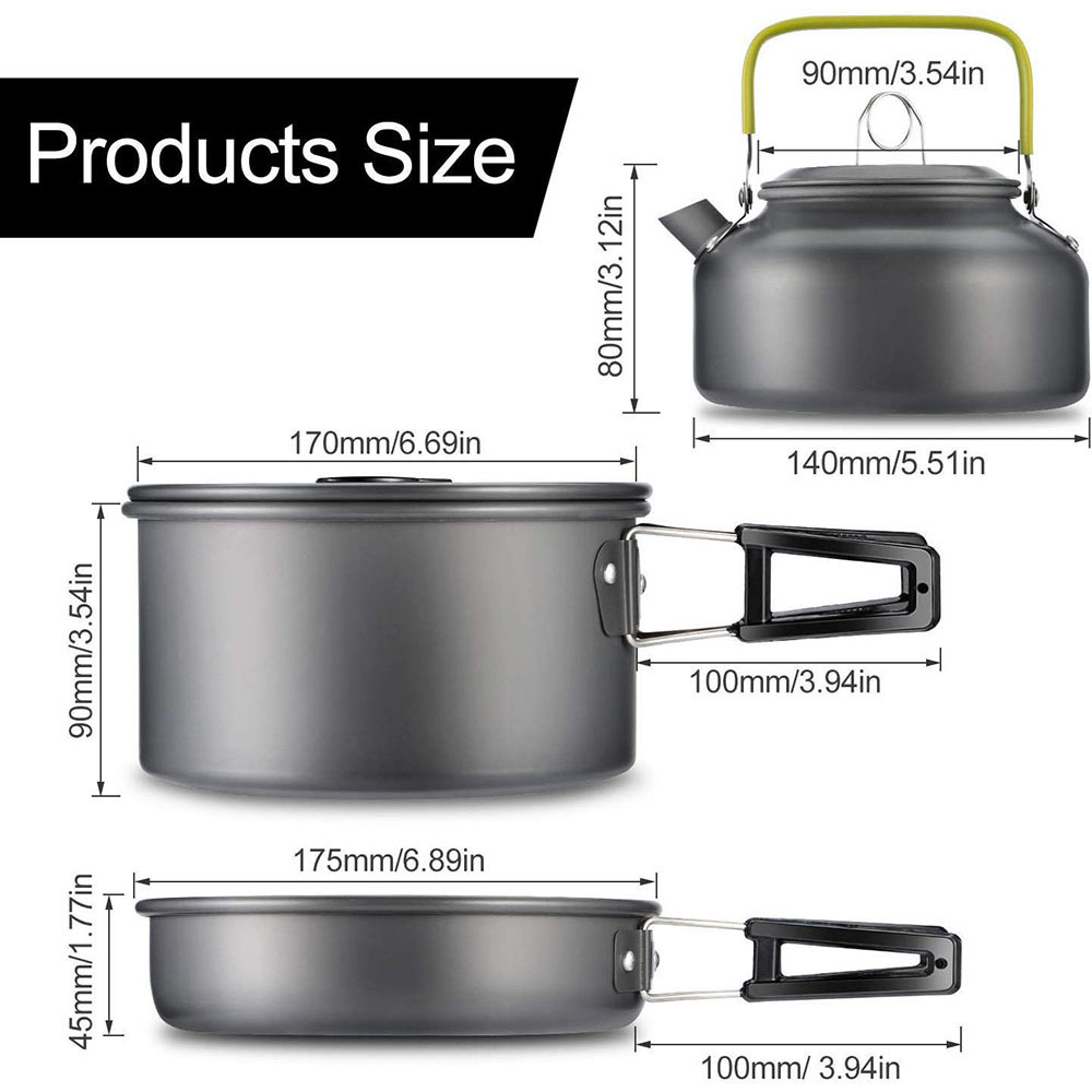 ชุดเครื่องครัวสำหรับตั้งแคมป์ก - Camping Cooking Pan Set บทวิจารณ์และราคา