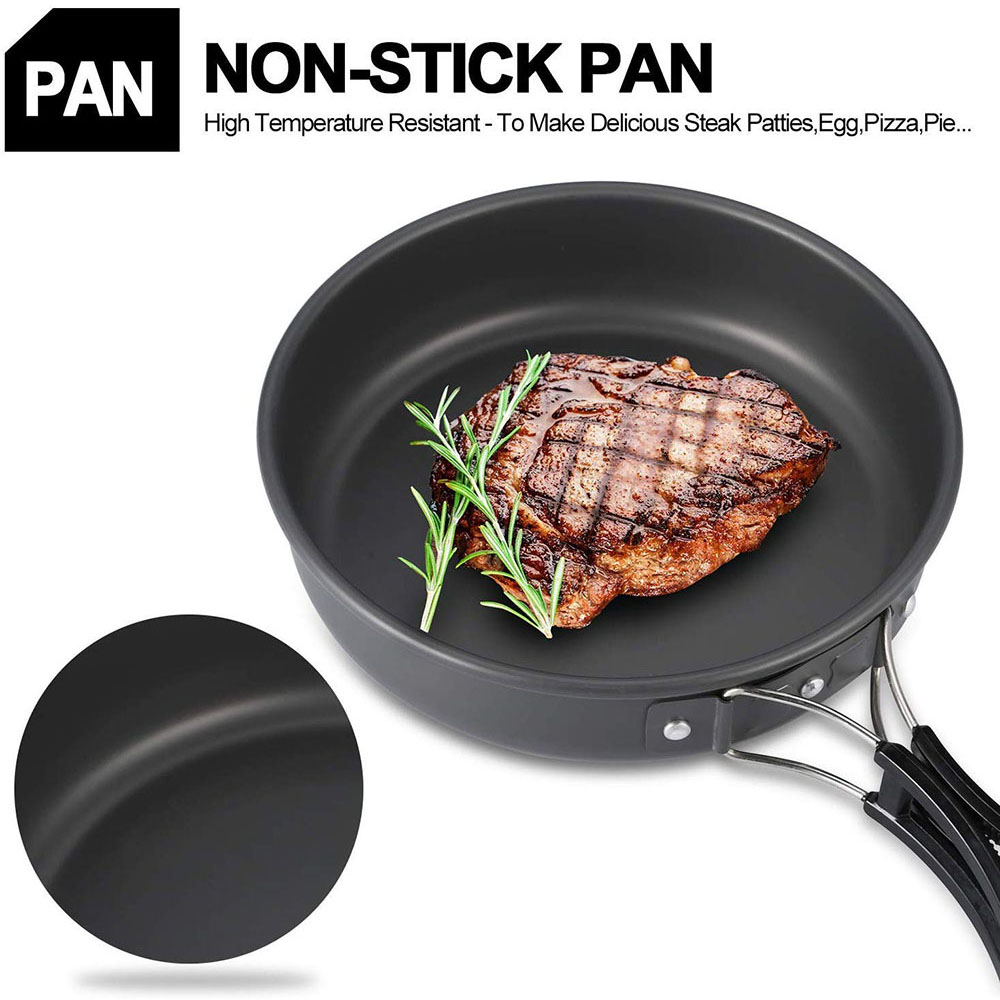 ชุดเครื่องครัวสำหรับตั้งแคมป์ก - Camping Cooking Pan Set บทวิจารณ์และราคา