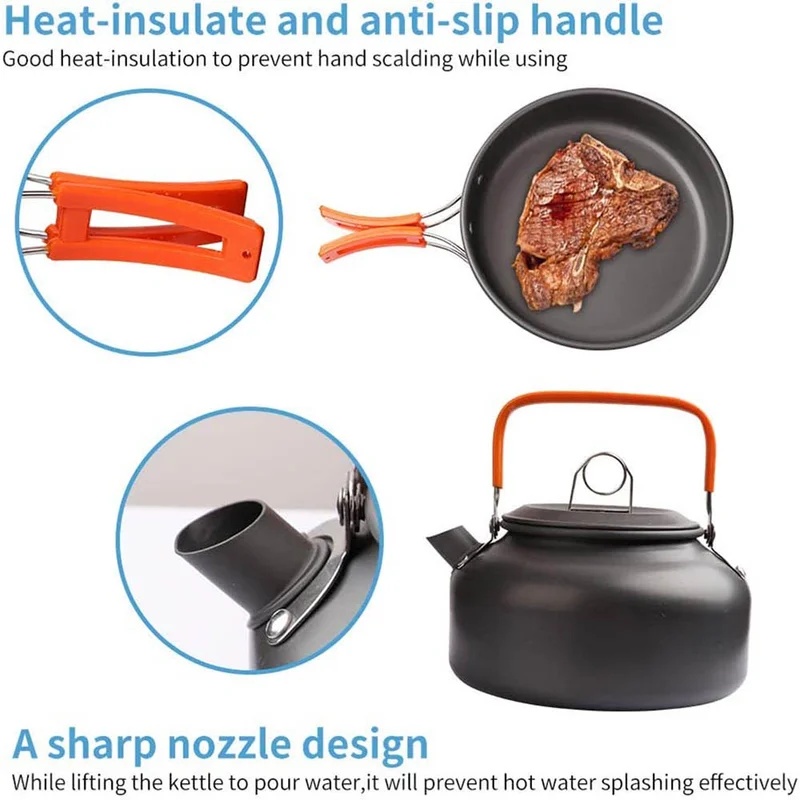 ชุดอุปกรณ์ทำอาหารสำหรับตั้งแคม - Camping Cooking Pan Set บทวิจารณ์และราคา