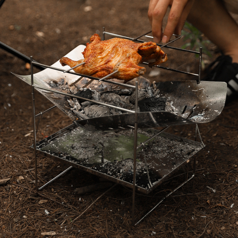การเผาไหม้ไม้เตาแคมปิ้งแบบพกพา - Camping Cooking Wood Stove บทวิจารณ์และราคา