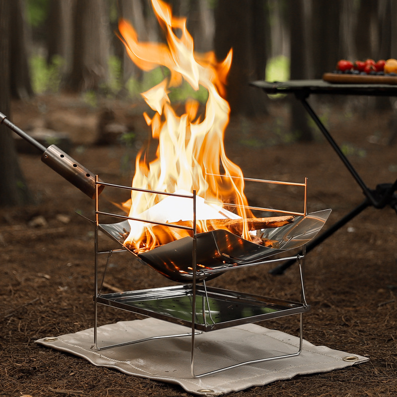 การเผาไหม้ไม้เตาแคมปิ้งแบบพกพา - Camping Cooking Wood Stove บทวิจารณ์และราคา